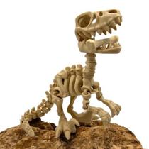 Dinossauro Velociraptor Esqueleto Articulado com Osso Brinquedo