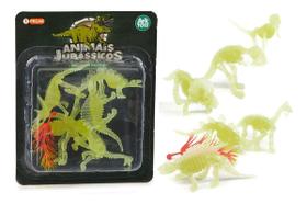 Dinossauros Animais Jurassicos Fossil Brilham Escuro 7pcs Dinossauros Animais Jurassicos Fossil Brilham Escuro 7pcs