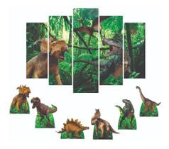 Dinossauros Decoração Com 6 Displays + Quadro Mosaico