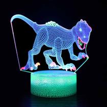 Dinossauros LED 3D com luz noturna que mudam de cor para crianças Dinossauros LED 3D com luz noturna que mudam de cor para crianças