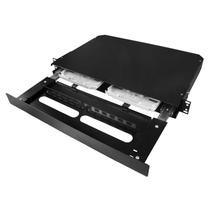 DIO 1U 19 com 2 Bandejas e 2 Painéis até 24FO SC Preto