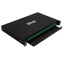 DIO Completo SC/APC 19'' 24 Fibras (Bandejas Pigtails acopladores suporte p/ rack) - 2 Flex