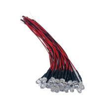 Diodos LED Redondos De 5mm 20pcs Pré-Cabeados Luzes Transparentes Vermelho Verde Azul Branco Amarelo