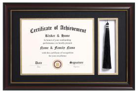 Diploma Emoldurado ELSKER&HOME para Certificado - Mogno 8,5x11