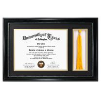 Diploma Frame Graduation Mall Black 28x43cm com porta-borlas Diploma Frame Graduation Mall Black 28x43cm com porta-borlas