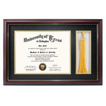 Diploma Frame Graduation Mall Cherry Wood 21x29cm com borla