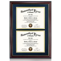 Diploma Frame Graduation Mall Double 21 x 29,7 cm Wood Cherry