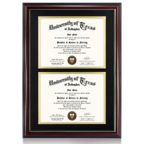 Diploma Frame Graduation Mall Double 21x29,7 cm Madeira e acrílico