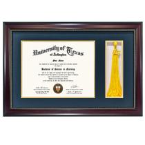 Diploma Frame Graduation Mall Mahogany 11x17 com porta-borlas