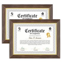 Diploma Frame Heimlove 8,5x11 Walnut Gold, pacote com 2 Diploma Frame Heimlove 8,5x11 Walnut Gold, pacote com 2