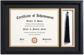 Diploma Frames ELSKER&HOME 11x17 com porta-borlas para 8,5x11 Diploma Frames ELSKER&HOME 11x17 com porta-borlas para 8,5x11