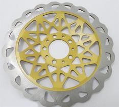 Discão Freio Ml125 Titan125 1983 Até 1999 Dourado 290mm C/ Suporte pinça