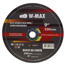 Disco abrasivo de corte inox w-max 9" 230x1,8x22