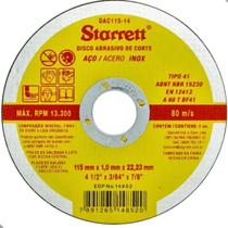 Disco abrasivo de corte starrett 2mm Disco abrasivo de corte starrett 2mm