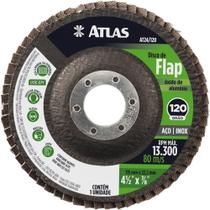 Disco Abrasivo Flap com 115mm Grão 120 de Óxido de Alumínio - AT24/120 - PINCEIS ATLAS Disco Abrasivo Flap com 115mm Grão 120 de Óxido de Alumínio - AT24/120 - PINCEIS ATLAS