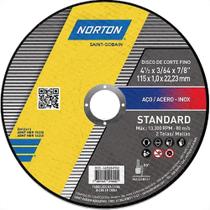 Disco Aco Inox Norton Standart - 4.1/2''X1,0''X7/8'' - Fino