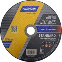 Disco Aco Inox Norton Standart - 7''X1/16''X7/8''- Fino