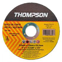Disco Aco Inox Thompson - 4.1/2''X5/128''X7/8'' - Fino 1,0Mm - Kit C/10 Pecas Disco Aco Inox Thompson - 4.1/2''X5/128''X7/8'' - Fino 1,0Mm - Kit C/10 Pecas