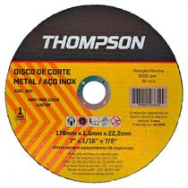 Disco Aco Inox Thompson - 7''X1/16''X7/8'' Fino 1,6Mm - Kit C/10 Pecas Disco Aco Inox Thompson - 7''X1/16''X7/8'' Fino 1,6Mm - Kit C/10 Pecas
