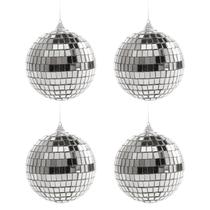 Disco Ball Haploon, 10 cm, prata reflexiva, pendurada em 4 peças Disco Ball Haploon, 10 cm, prata reflexiva, pendurada em 4 peças