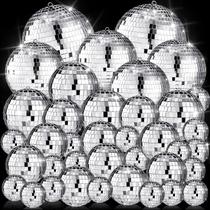 Disco Ball Hoolerry Reflective Hanging 65 peças de prata 6/4/3/2/1,2 cm