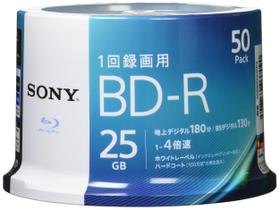 Disco Blu-ray de 50 GB, 4x, gravável, pacote de 50 folhas Sony