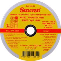 Disco corte 7" x 1/16" x 7,8" starret - 989