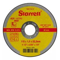 Disco corte aço inox fine starret 41/2x7/8x1,0 kit com 12 pç dac115-14