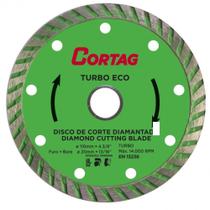 DISCO CORTE DIAMANTADO TURBO ECO DIAMETRO 110 mm FURO 20 mm - CORTAG