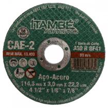 Disco Corte Ferro Itambe 4.1/2"X1/8X7/8"- 2 Telas Cae-2 . / Kit C/ 10 Peca