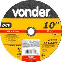 Disco Corte Ferro Vonder Div. 254x3.2x25.4 10"X1/8"X1"