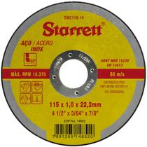Disco Corte Fino 115 x 1,0mm Starrett - DAC11514