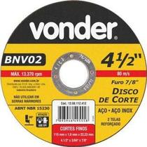 Disco corte fino 115x1 0x22,23 bnv02 - vonder