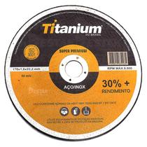 Disco Corte Fino Aço Inox 4.1/2 (115mm) x1.0x22,2mm Super Premium Para Esmerilhadeira Titanium