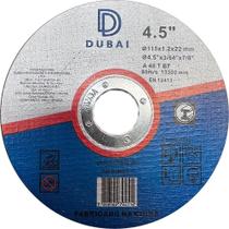 Disco Corte Fino Inox 4.5'' Esmerilhadeira 50 Peças - Dubai