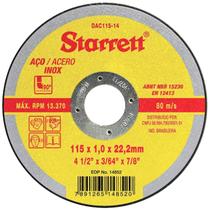 Disco corte inox 4.1/2x7/8x1,0 dac115-14 starrett amarelo Disco corte inox 4.1/2x7/8x1,0 dac115-14 starrett amarelo