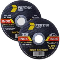 Disco Corte Inox Ferro Esmerilhadeira 115X1X22Mm Kit 02 Un