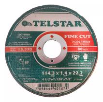 Disco corte inox fine cut telstar 41/2x7/8x1.4 kit 5 pç lixadeira