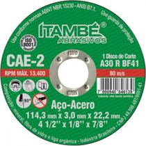 Disco Corte Itambe Ferro 4.1/2X7/8 2T ./ Kit Com 10 Unidades