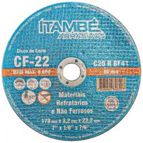 Disco Corte Refratario Itambe 7''X1/8''X7/8''- 2 Telas - Cf-22