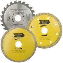 Disco Corte Serra Madeira + Diamantado Continuo + Turbo Disco Corte Serra Madeira + Diamantado Continuo + Turbo