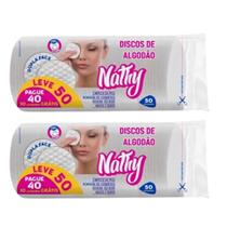Disco de Algodão Limpeza Facial Dupla Face Nathy 50gr Para Tirar Maquiagem