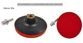 DISCO DE BORRACHA PARA LIXADEIRA 4" 1/2 COM tiras autocolantes ADAPTADOR - VILA