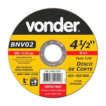 Disco de corte 115 mm x 1,0 mm x 22,23 mm bnv02 vonder