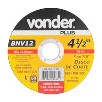 Disco de corte 115 mm x 1,0 mm x 22,23 mm bnv12 vonder plus Disco de corte 115 mm x 1,0 mm x 22,23 mm bnv12 vonder plus