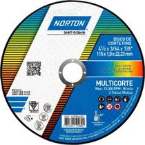 Disco De Corte, 115 Mm X 1,0 Mm X 22,23 Mm, Multicorte Norton Disco De Corte, 115 Mm X 1,0 Mm X 22,23 Mm, Multicorte Norton