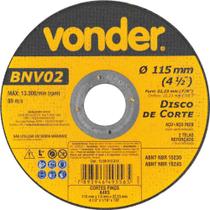 Disco de corte 115 mm x 1,6 mm x 22,23 mm BNV 02 VONDER