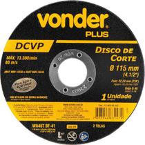 Disco de Corte 115 mm x 1,6 mm x 22,23 mm Dcvp, Vonder Plus OstenVonder
