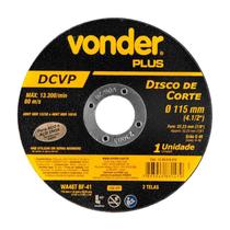 Disco de corte 115 mm x 1,6 mm x 22,23 mm dcvp vonder plus Disco de corte 115 mm x 1,6 mm x 22,23 mm dcvp vonder plus