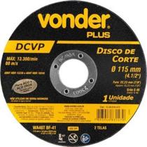 Disco de corte 115 mm x 1,6 mm x 22,23 mm DCVP VONDER PLUS